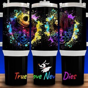 40 oz Jack and Sally True Love Never Dies Nightmare Before Christmas Mug Tumbler